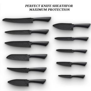 kitchen knives chef knife slicing knife sharp black non-stick coating hollow handle knives