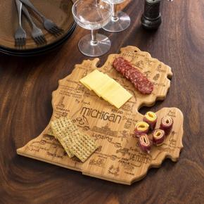 cheese board with unique design logo