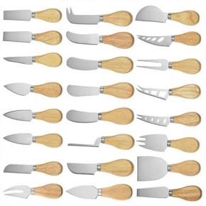 customized wooden handle cheese knife set