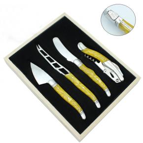 colorful resin handle cheese knife set
