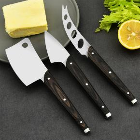 premium wooden handle cheese knife set