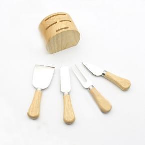 portable cheese knife and block set