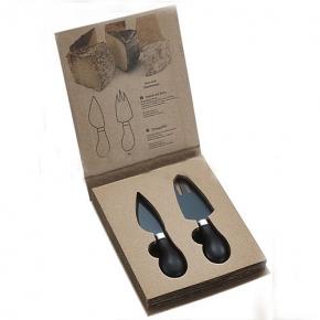 2 piece PP handle cheese knife set with booklet package