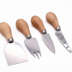 4pcs wooden handle cheese knife set