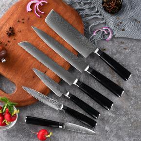6pcs damascus steel kitchen knife set