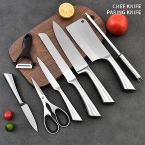 9pcs kitchen knife and holder set with grater and scissor