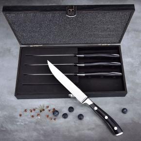 4pcs pakka wood handle steak knife set
