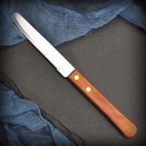 wooden handle steak knfie with round tip