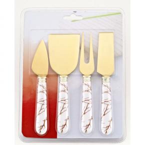 4pcs plastic handle cheese knife set