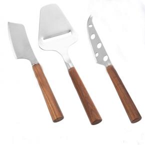 3pcs wooden handle cheese knife set