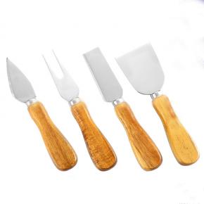 4pcs wooden handle cheese knife set