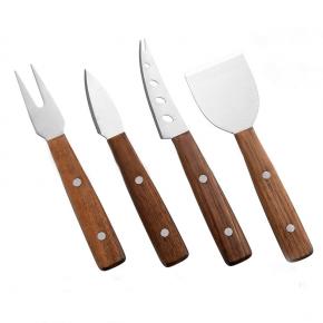 4pcs wooden handle cheese knife set