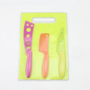3pcs colorful plastic handle cheese knife set