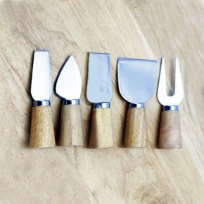 5pcs wooden handle cheese knife set