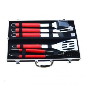5pcs barbecue tool set with portable aluminum box