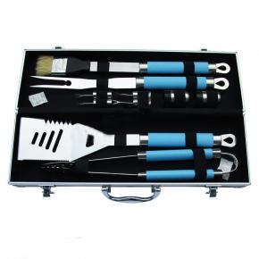 8pcs barbecue tool set with portable aluminum box