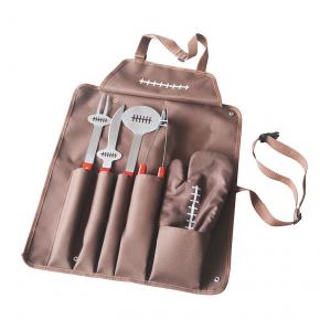 6pcs barbecue tool set with apron