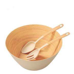 3pcs wooden salad set with bowl