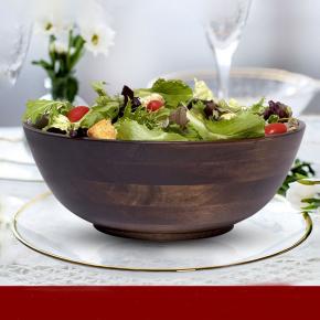 natural wooden salad bowl