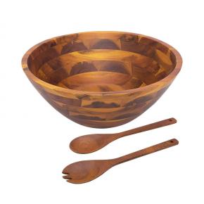 3pcs wooden salad set with bowl