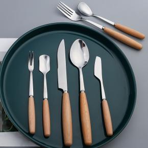 wooden handle cutlery set