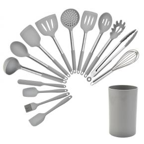 15pcs silicone kitchen utensil set with holder
