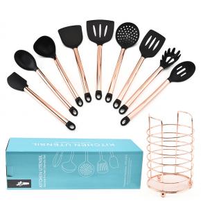 10pcs silicone kitchen utensil set with holder