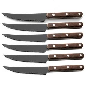 6pcs wooden handle steak knife set