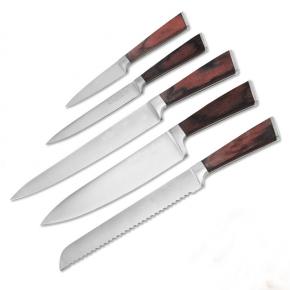 5pcs kitchen knife set with wooden handle