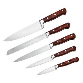 5pcs kitchen knife set with wooden handle