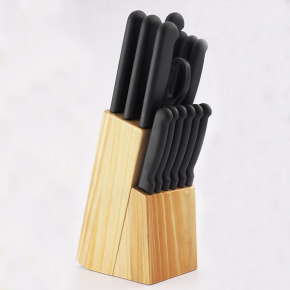 kitchen knife set with wooden block