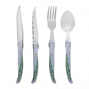 4PCS Cutlery Set With Acrylic Olive Wood Handle 
