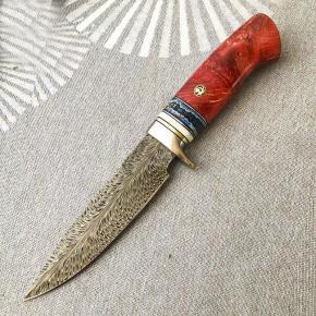 Imported Damascus Blade Curing Wood And Mammoth Teeth Fossil Handle Survival Hunting Knife With Leather Sheath Outdoor 