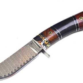 Damascus Blade Rosewood And Bafallo Horn Handle Survival Hunting Knife With Leather Sheath Outdoor 