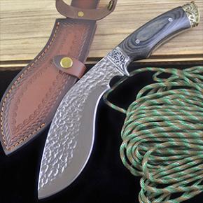 Forged Steel Blade Pakkawood Handle Survival Knife Machete With Leather Sheath Outdoor Camping