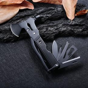 Multi Hammer Tool Camping Tool Survival Axe Hammer with Knife Saw Plier Screwdrivers Bottle Opener Durable Sheath