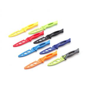 fish knife with colorful plastic handle and cover