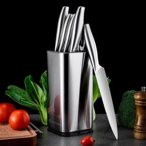 6pcs kitchen knife set with scissors and holder - 副本