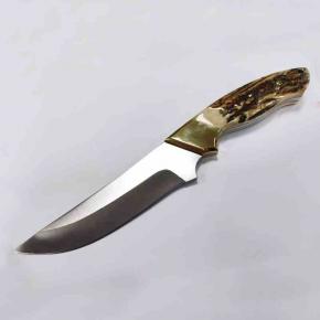 New Arrivals Hunting Knife Fixed Blade Antler Handle Knife With Leather Sheath  