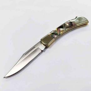Folding Knife With Stainless Steel Blade Abalone Handle 
