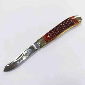 Folding Knife With Stainless Steel Blade Baffalo Bone Handle 