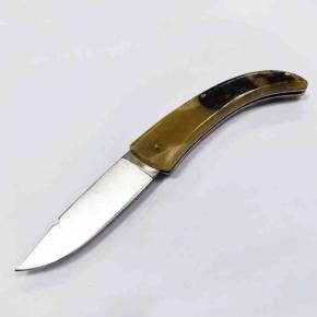 Folding Knife With Stainless Steel Blade Baffalo Bone Handle   
